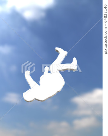 CG three-dimensional illustration Silhouette images of men and women falling from the sky CG three-dimensional illustration Silhouette images of men and women falling from the sky 64822140