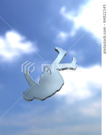 CG three-dimensional illustration Silhouette images of men and women falling from the sky CG three-dimensional illustration Silhouette images of men and women falling from the sky 64822145