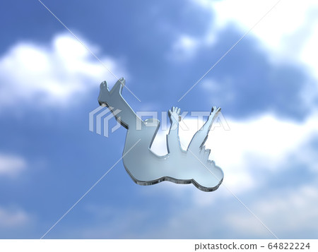 CG three-dimensional illustration Silhouette images of men and women falling from the sky CG three-dimensional illustration Silhouette images of men and women falling from the sky 64822224
