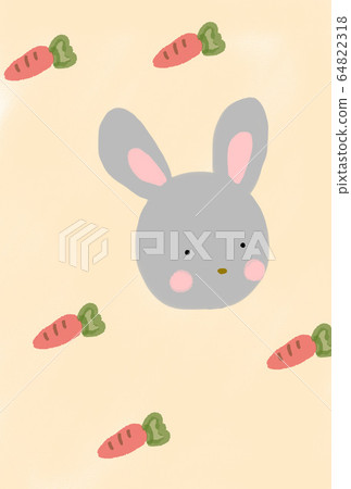 Hand Painted Wind Rabbit Carrot Stock Illustration