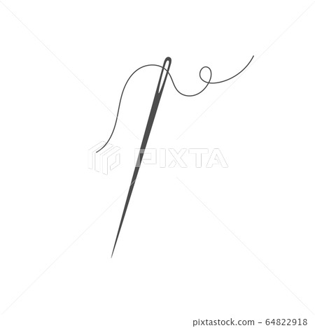 Needle and thread silhouette icon vector graphic 64822918
