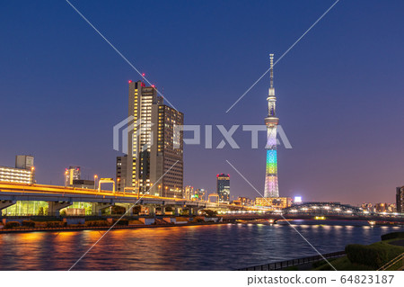 City night view Tokyo Sky Tree special lighting City night view Tokyo Sky Tree special lighting 64823187