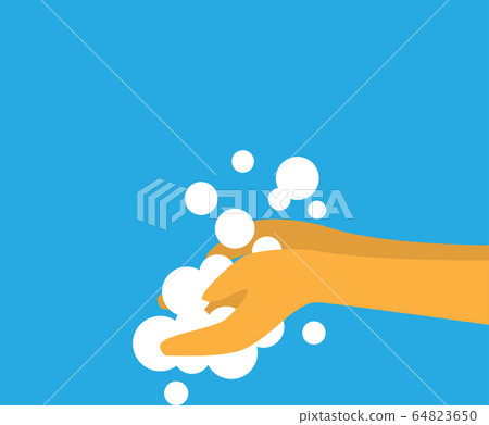 Sanitizing with washing your hands illustration Sanitizing with washing your hands illustration 64823650