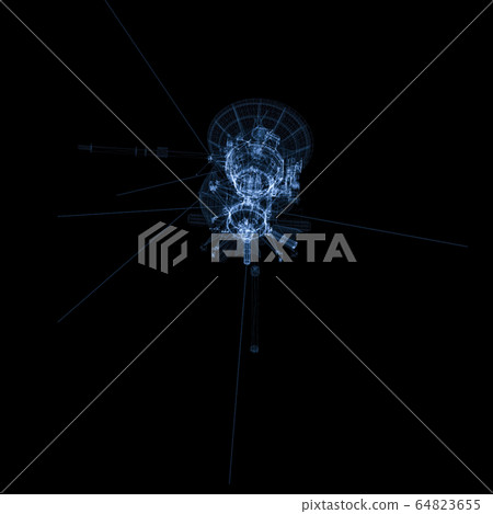 Communication satellite of luminous lines and dots Communication satellite of luminous lines and dots 64823655