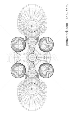 Space rocket concept outline. Vector 64823670