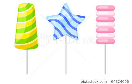 Twisted and Swirling Lollipops on Sticks Vector Set Twisted and Swirling Lollipops on Sticks Vector Set 64824006
