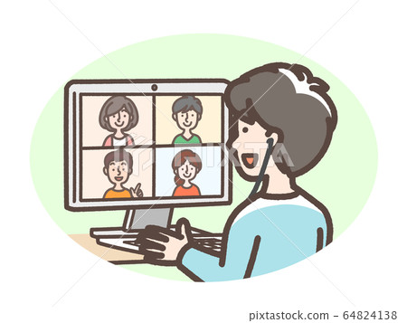 Remote meeting, online off meeting, etc. 64824138