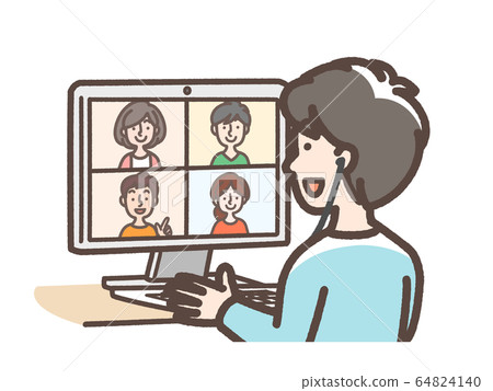 Remote meeting, online off meeting, etc. 64824140