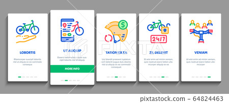 Bike Sharing Business Onboarding Elements Icons Set Vector Bike Sharing Business Onboarding Elements Icons Set Vector 64824463