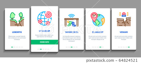 Earthquake Disaster Onboarding Elements Icons Set Vector 64824521