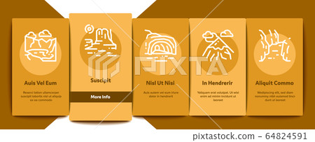 Mountain Landscape Onboarding Elements Icons Set Vector 64824591