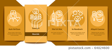 Pediatrics Medical Onboarding Elements Icons Set Vector 64824600
