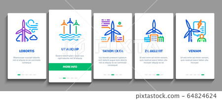 Wind Energy Technicians Onboarding Elements Icons Set Vector Wind Energy Technicians Onboarding Elements Icons Set Vector 64824624