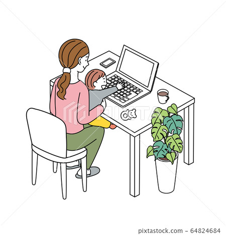 遠程辦公親子遠程辦公遠程辦公圖 64824684