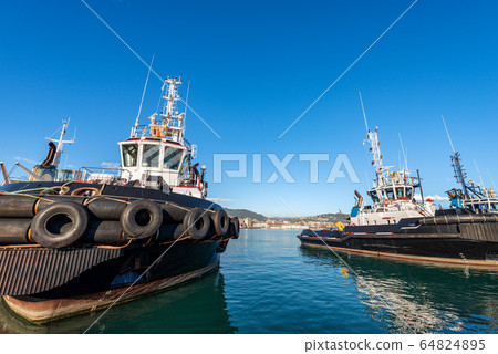 Tugboats Moored In The Port Of La Spezia Stock Photo 6445