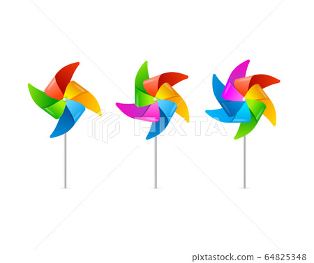 Realistic Detailed 3d Wind Mill Set. Vector Realistic Detailed 3d Wind Mill Set. Vector 64825348