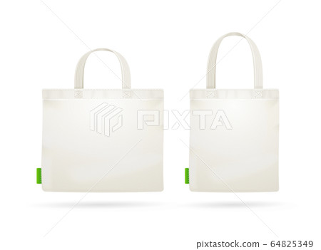 Realistic Detailed 3d Tote Bag Set. Vector Realistic Detailed 3d Tote Bag Set. Vector 64825349