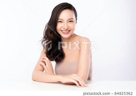 Beautiful Young Asian Woman with Clean Fresh Skin. Face care, Facial treatment, Cosmetology, beauty 64825362