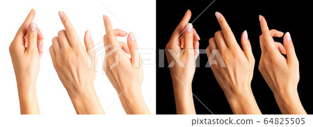 Woman beautiful hands showing something on it Woman beautiful hands showing something on it 64825505
