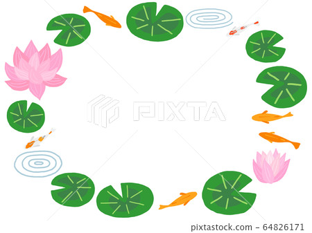 Water lily and medaka frame 64826171