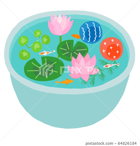 Water lily bowl Water lily Medaka floating ball 64826184