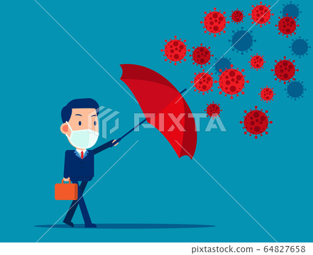 Red umbrella protection coronavirus. COVID-19 Red umbrella protection coronavirus. COVID-19 64827658