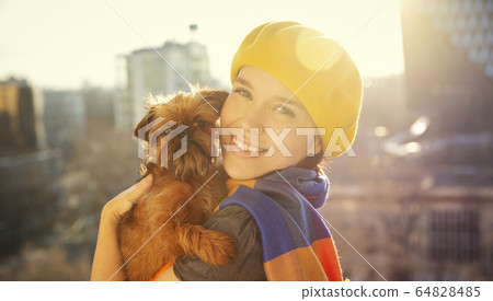 Girl with a Brussels Griffon Girl with a Brussels Griffon 64828485