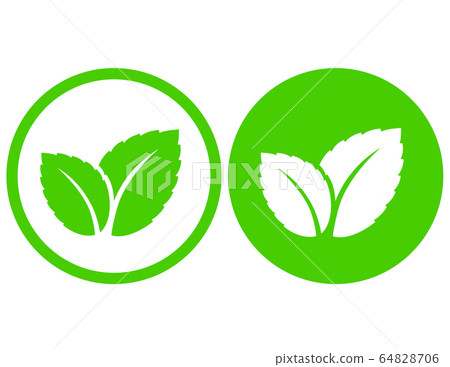 natural eco green mint leaves sign set 64828706