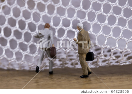 Men trying to go through the net Men trying to go through the net 64828906