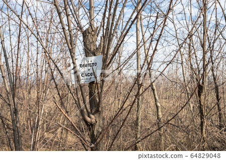 Italian NO HUNTING sign Italian NO HUNTING sign 64829048