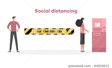 Social distancing People stay Coronavirus COVID-19 Social distancing People stay Coronavirus COVID-19 64829812