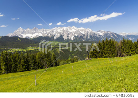 Dachstein and landscape near Schladming, Austria 64830592