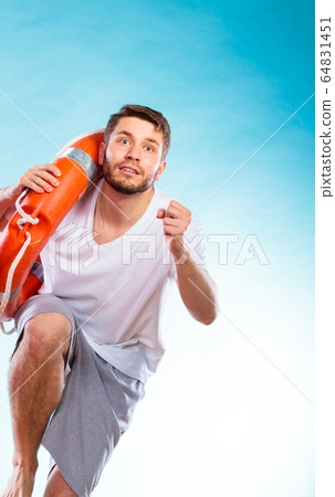 lifeguard running with equipment lifeguard running with equipment 64831451