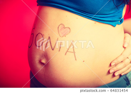 Pregnant woman belly with drawings Pregnant woman belly with drawings 64831454
