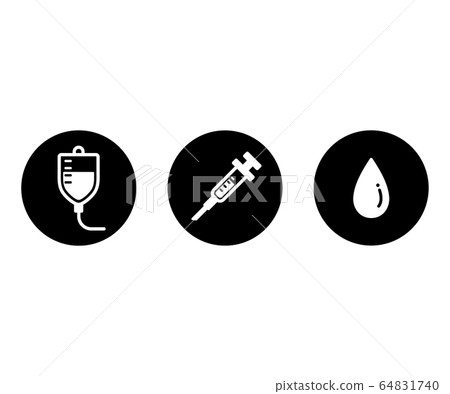 一套醫療設備圖標/滴灌/注射器 64831740