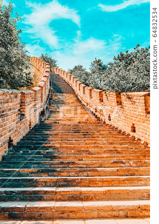 Stone staircase of Great Wall of China, section Stone staircase of Great Wall of China, section 64832534