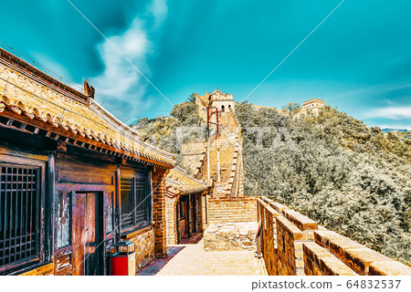 Close-Up Great Wall of China, section "Mitianyu". Close-Up Great Wall of China, section "Mitianyu". 64832537