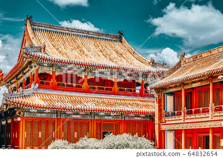 Beautiful View of Yonghegong Lama Temple.Beijing. 64832654