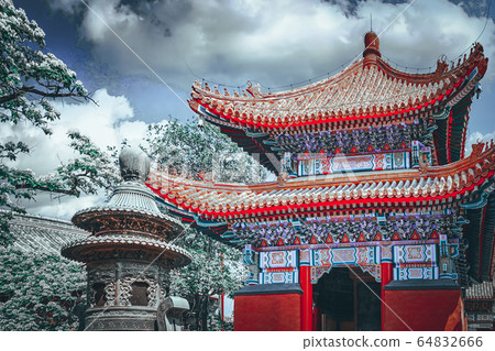 Beautiful View of Yonghegong Lama Temple.Beijing. Beautiful View of Yonghegong Lama Temple.Beijing. 64832666