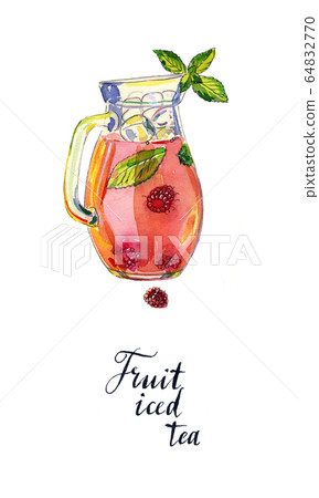 Fruit iced tea in pitcher 64832770