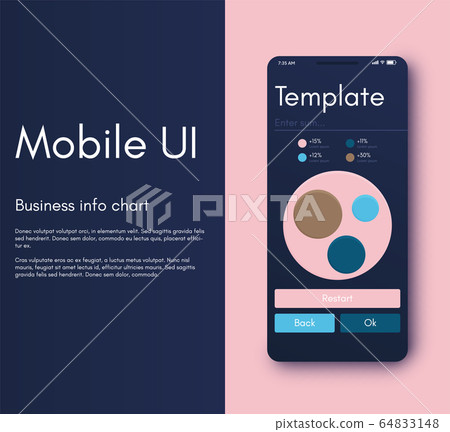 Mobile application interface. Ui design, vector 64833148