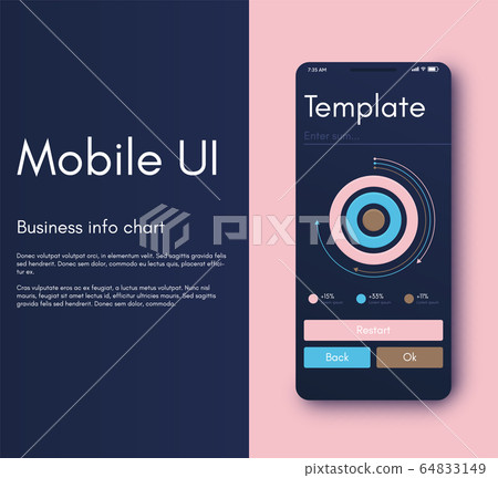 Mobile application interface. Ui design, vector 64833149