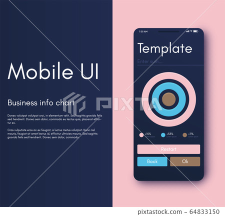 Mobile application interface. Ui design, vector 64833150