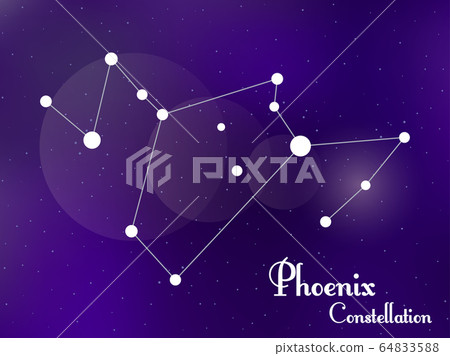 Phoenix constellation. Starry night sky. Cluster Phoenix constellation. Starry night sky. Cluster 64833588