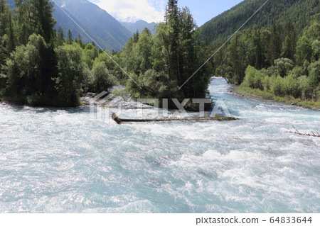 Kucherla River flowing among  Altai Mountains  64833644