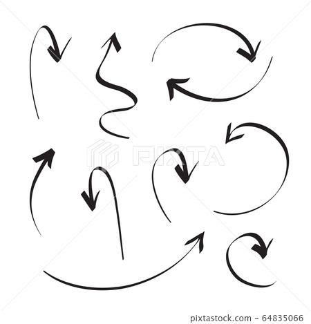 Arrows icons vector hand drawn editable set 64835066