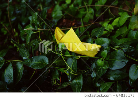 Concept image with paper boats Concept image with paper boats 64835175