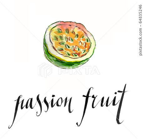 Watercolor passion fruit Watercolor passion fruit 64835246