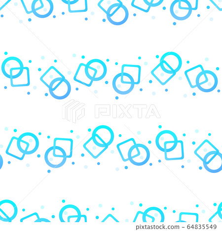 Blue circles and squares seamless pattern 64835549