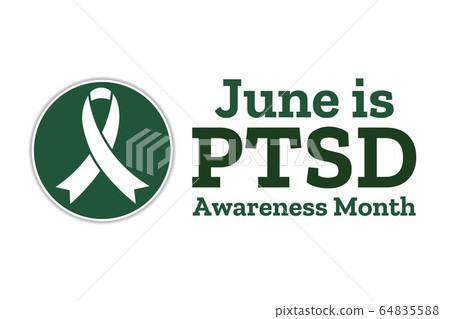 National PTSD Awareness Month concept. June. Template for background, banner, card, poster with text 64835588